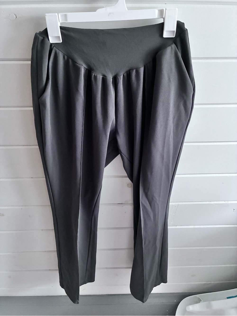 Charcoal Gray Draped Front Pants